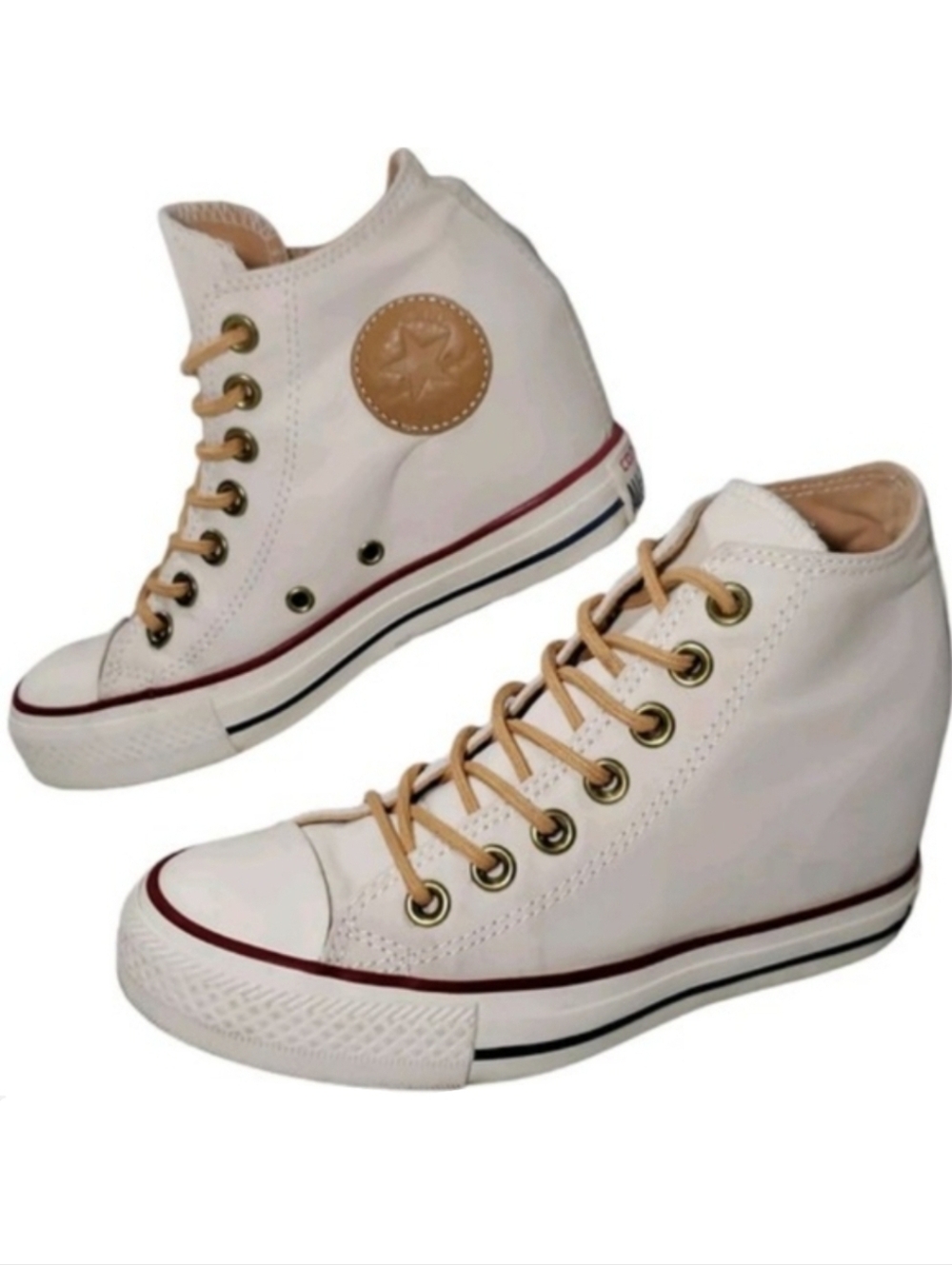 Converse Y2K Wedges White High-Top Wedge Heel Sneakers Hidden Heels Lux CTAS 8